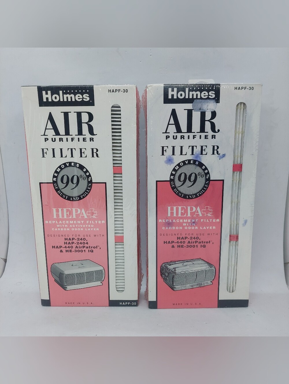 Holmes Air Purifier Filter HAPF-30 Hepa Replacement Carbon Odor Layer Set Of 2